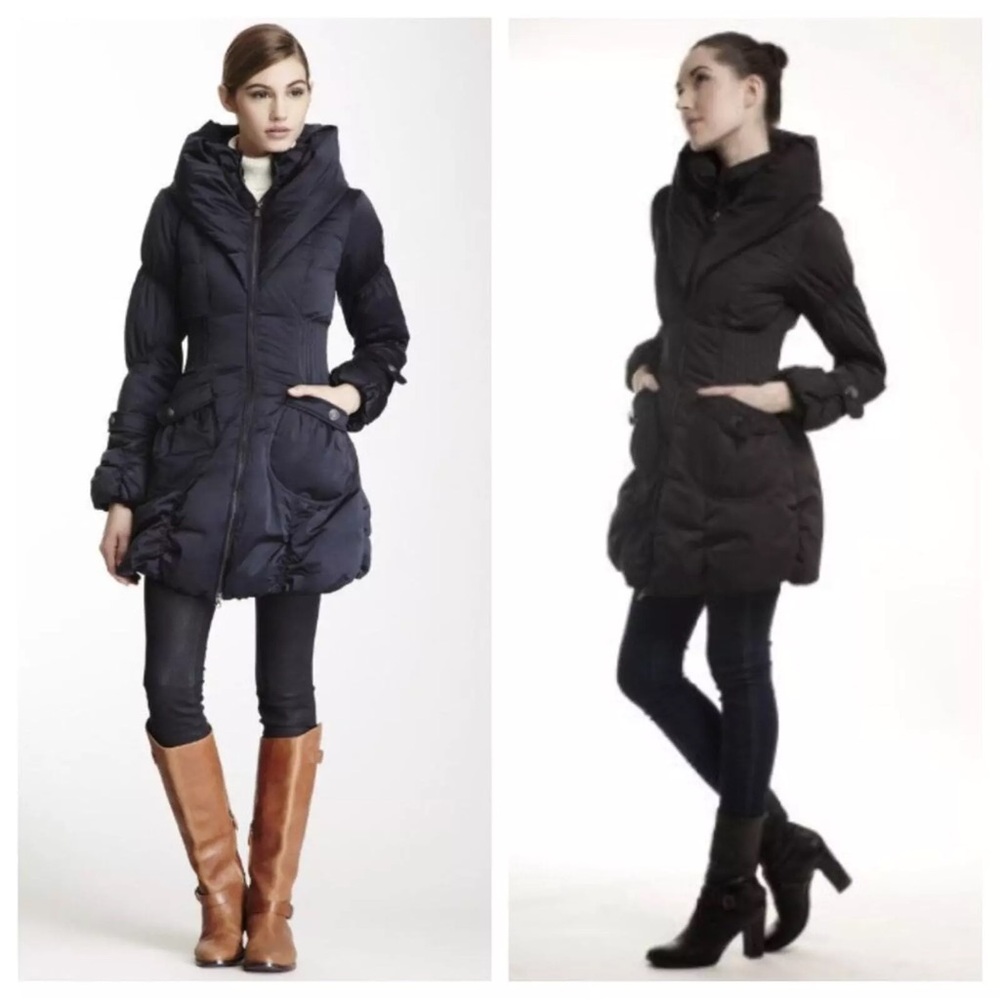 Happy Goat Lucky Women's Paris Down Coat XL Extra Large Dark Navy Black